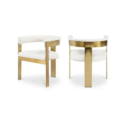 Romeo Cream Vegan Leather Dining Chair, Set of 2