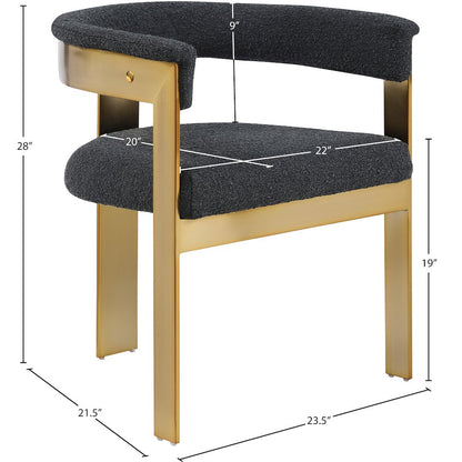 Romeo Black Boucle Fabric Dining Chair, Set of 2