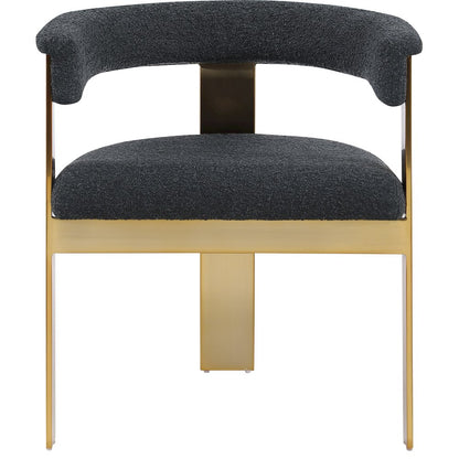 Romeo Black Boucle Fabric Dining Chair, Set of 2