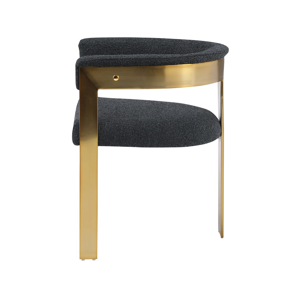 Romeo Black Boucle Fabric Dining Chair, Set of 2