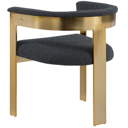 Romeo Black Boucle Fabric Dining Chair, Set of 2
