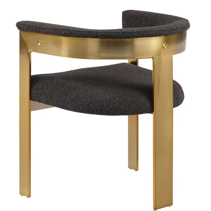 Romeo Brown Boucle Fabric Dining Chair, Set of 2