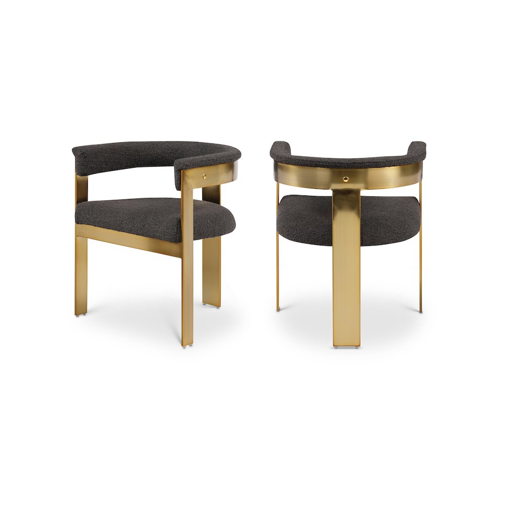 Romeo Brown Boucle Fabric Dining Chair, Set of 2
