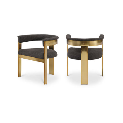 Romeo Brown Boucle Fabric Dining Chair, Set of 2