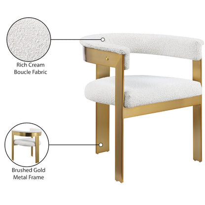 Romeo Cream Boucle Fabric Dining Chair, Set of 2