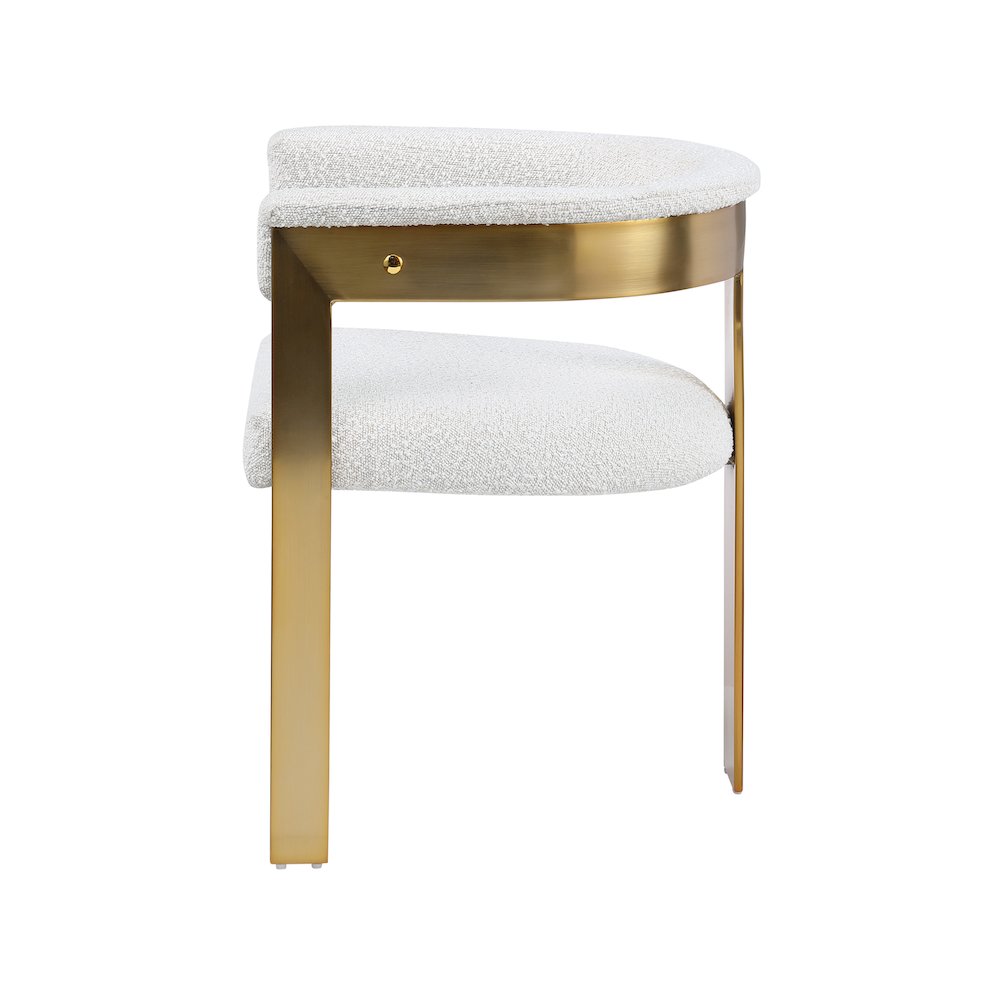 Romeo Cream Boucle Fabric Dining Chair, Set of 2