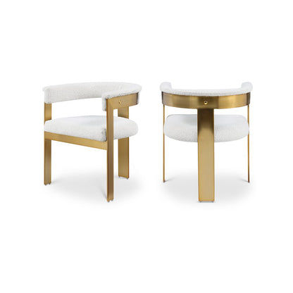 Romeo Cream Boucle Fabric Dining Chair, Set of 2