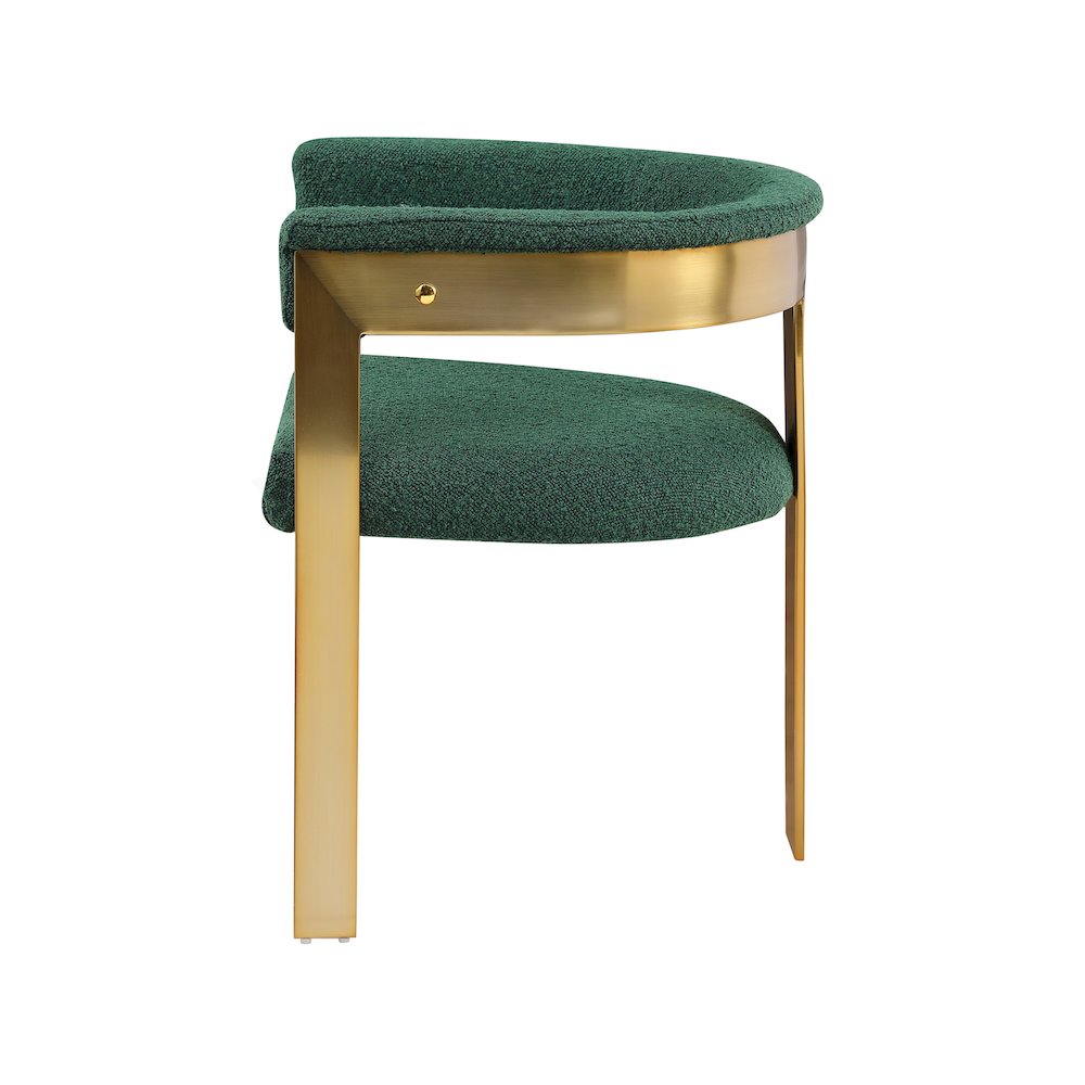 Romeo Green Boucle Fabric Dining Chair, Set of 2