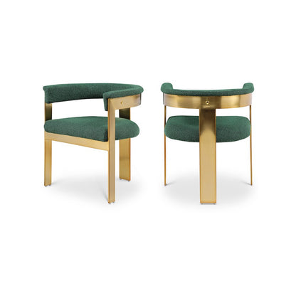Romeo Green Boucle Fabric Dining Chair, Set of 2