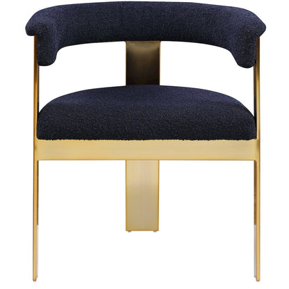Romeo Navy Boucle Fabric Dining Chair, Set of 2
