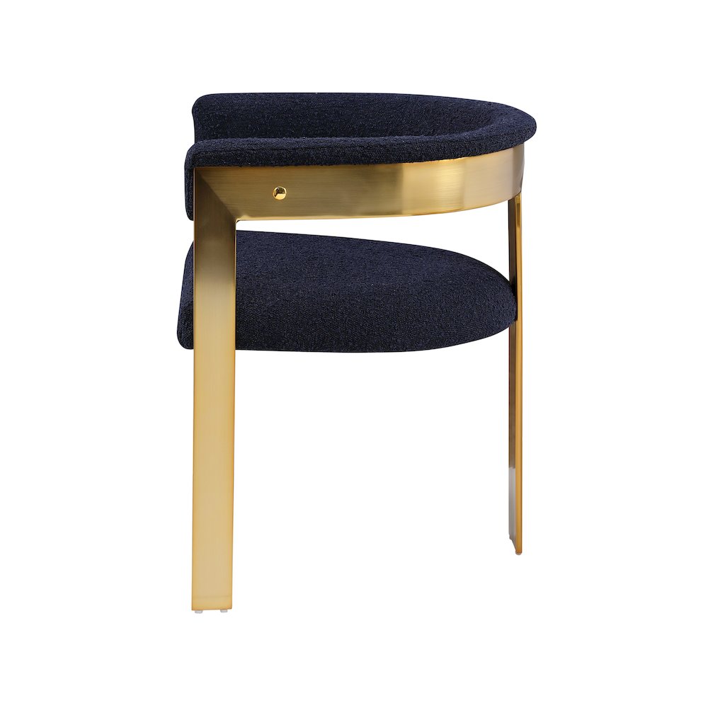 Romeo Navy Boucle Fabric Dining Chair, Set of 2