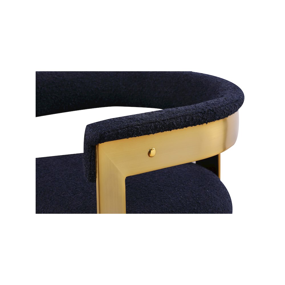 Romeo Navy Boucle Fabric Dining Chair, Set of 2