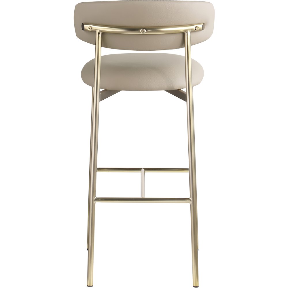 Lupita Taupe Vegan Leather Upholstered Bar Stool, Set of 2