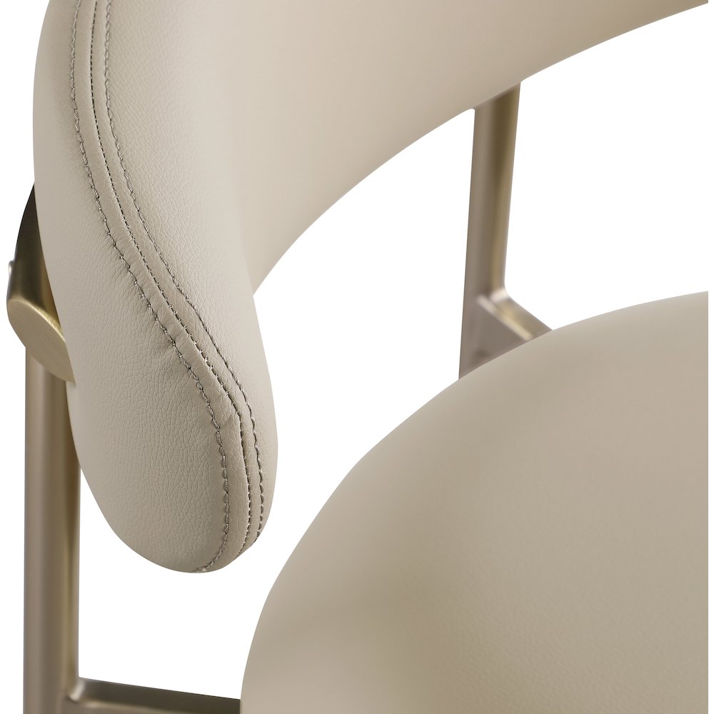 Lupita Taupe Vegan Leather Upholstered Bar Stool, Set of 2