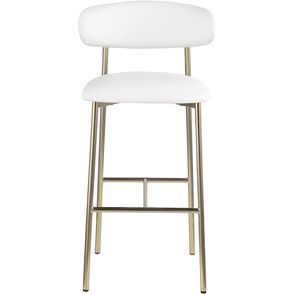 Lupita White Vegan Leather Upholstered Bar Stool, Set of 2