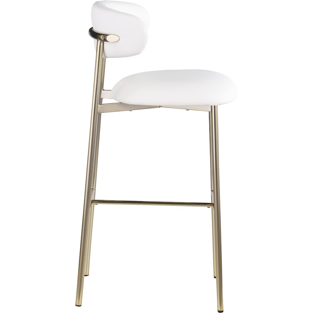 Lupita White Vegan Leather Upholstered Bar Stool, Set of 2