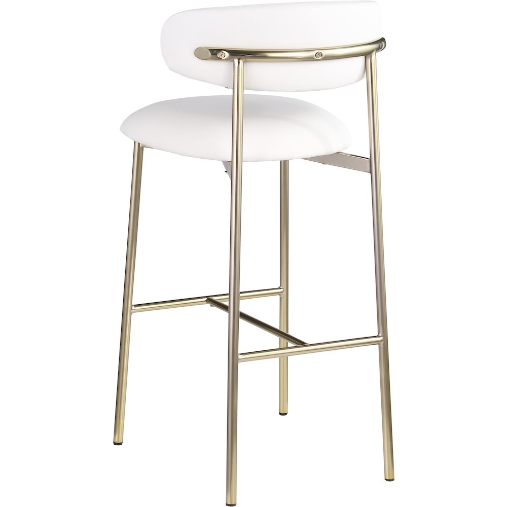 Lupita White Vegan Leather Upholstered Bar Stool, Set of 2