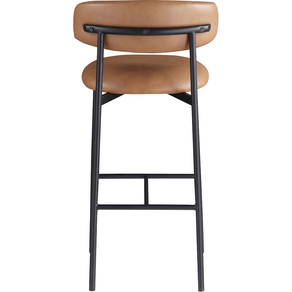 Lupita Cognac Vegan Leather Upholstered Bar Stool, Set of 2