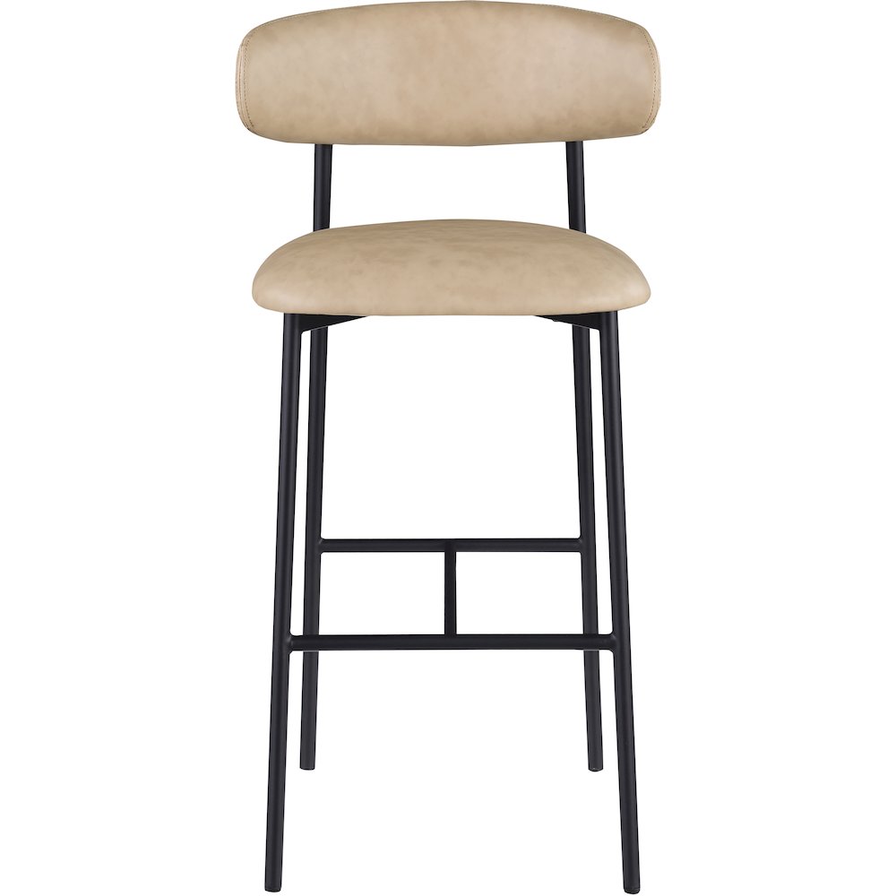 Lupita Tan Vegan Leather Upholstered Bar Stool, Set of 2