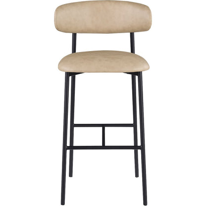 Lupita Tan Vegan Leather Upholstered Bar Stool, Set of 2