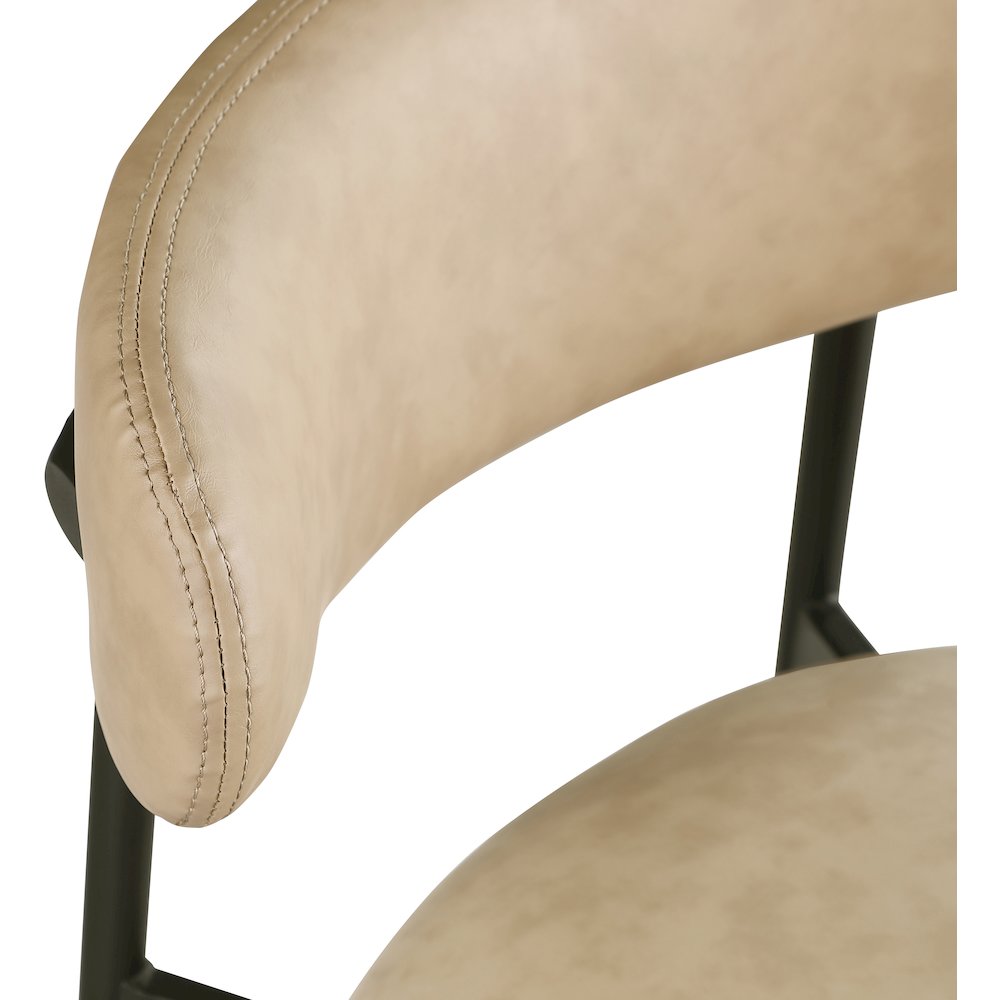 Lupita Tan Vegan Leather Upholstered Bar Stool, Set of 2