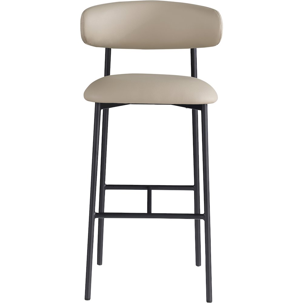 Lupita Taupe Vegan Leather Upholstered Bar Stool, Set of 2