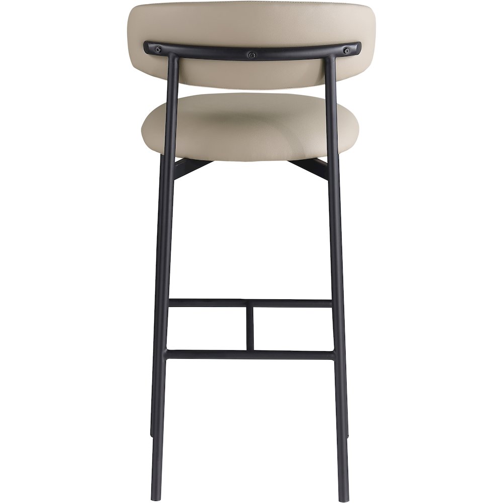 Lupita Taupe Vegan Leather Upholstered Bar Stool, Set of 2