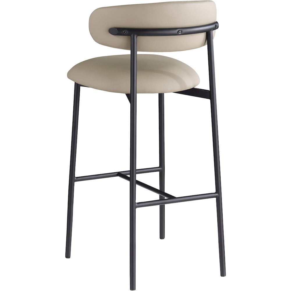Lupita Taupe Vegan Leather Upholstered Bar Stool, Set of 2
