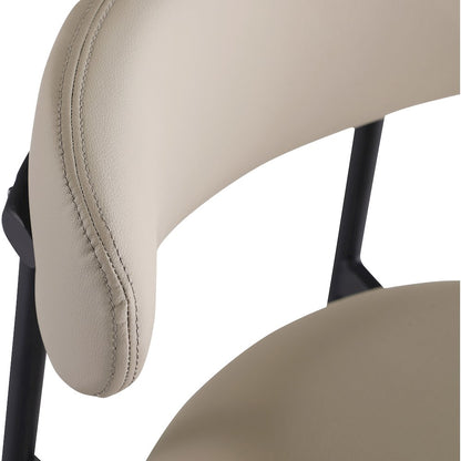 Lupita Taupe Vegan Leather Upholstered Bar Stool, Set of 2
