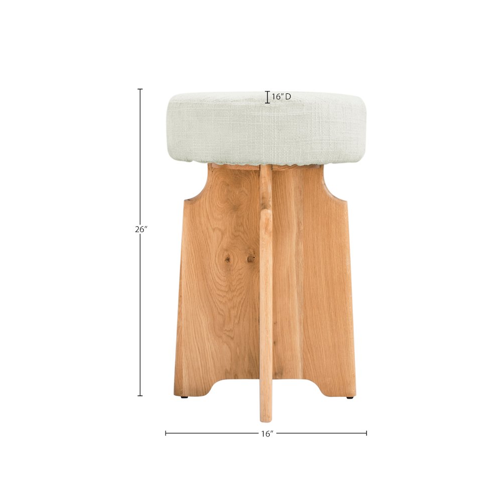 Jasper Cream Boucle Fabric Stool
