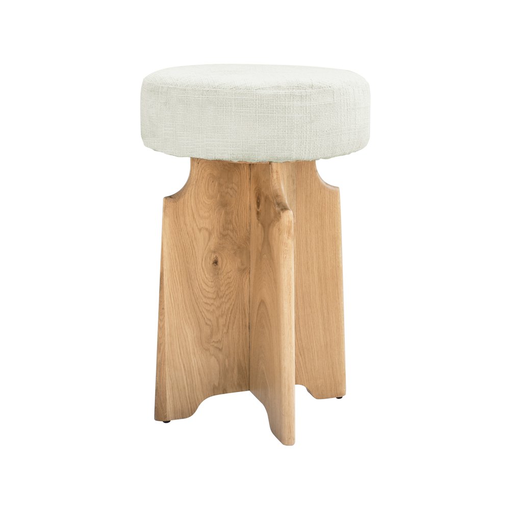 Jasper Cream Boucle Fabric Stool