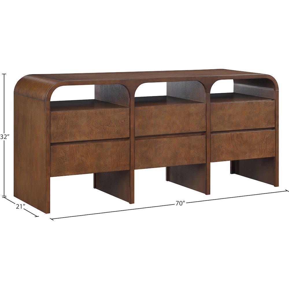Giada Brown Solid Wood And Veneer Dresser