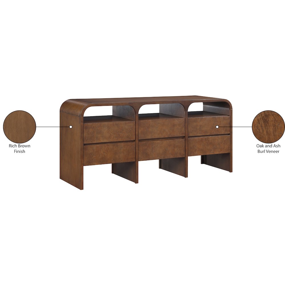 Giada Brown Solid Wood And Veneer Dresser