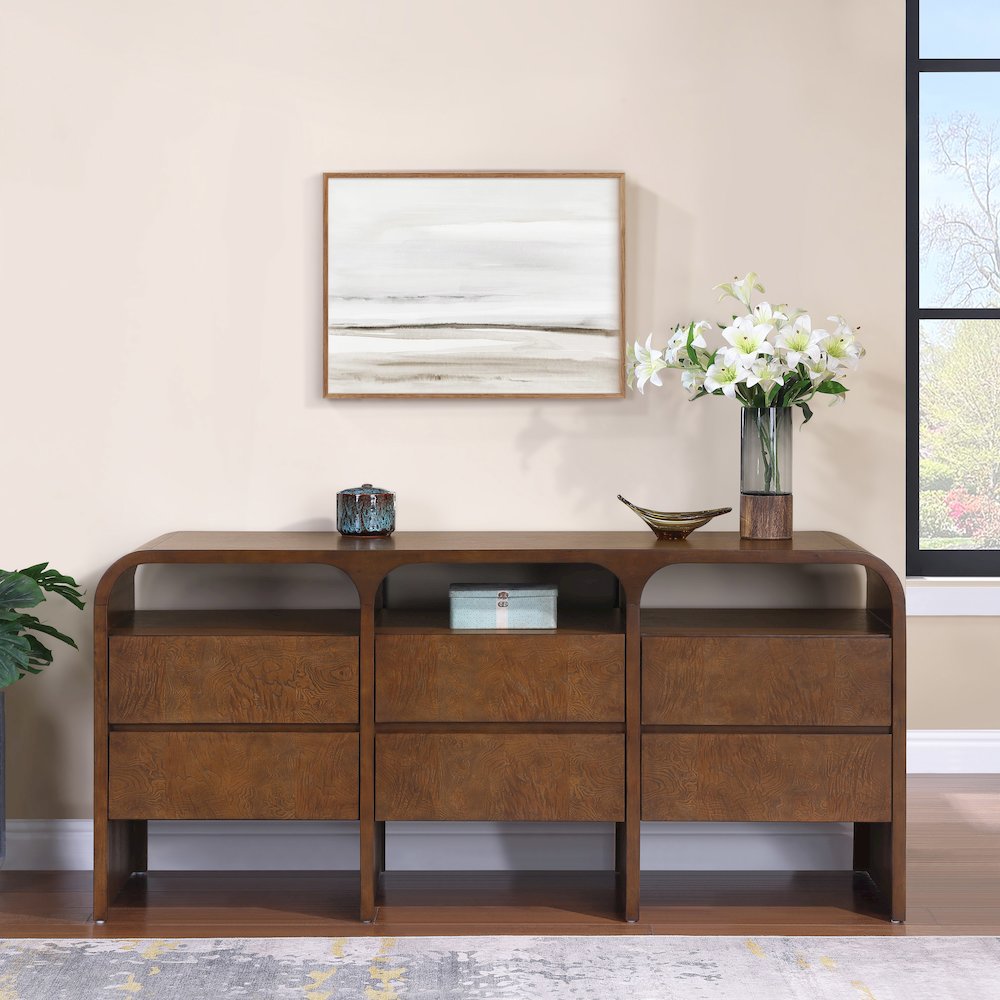 Giada Brown Solid Wood And Veneer Dresser