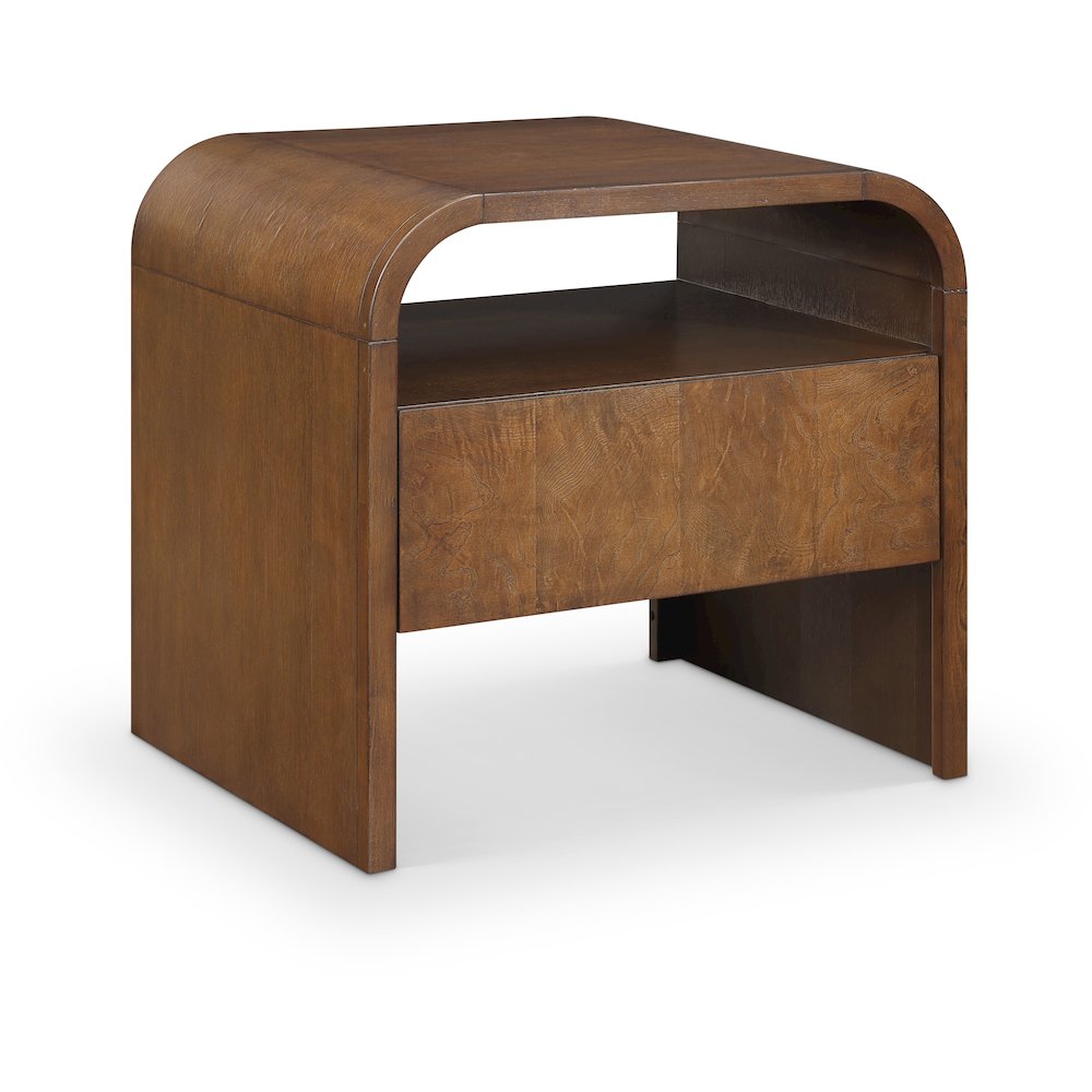 Giada Brown Solid Wood And Veneer Nightstand