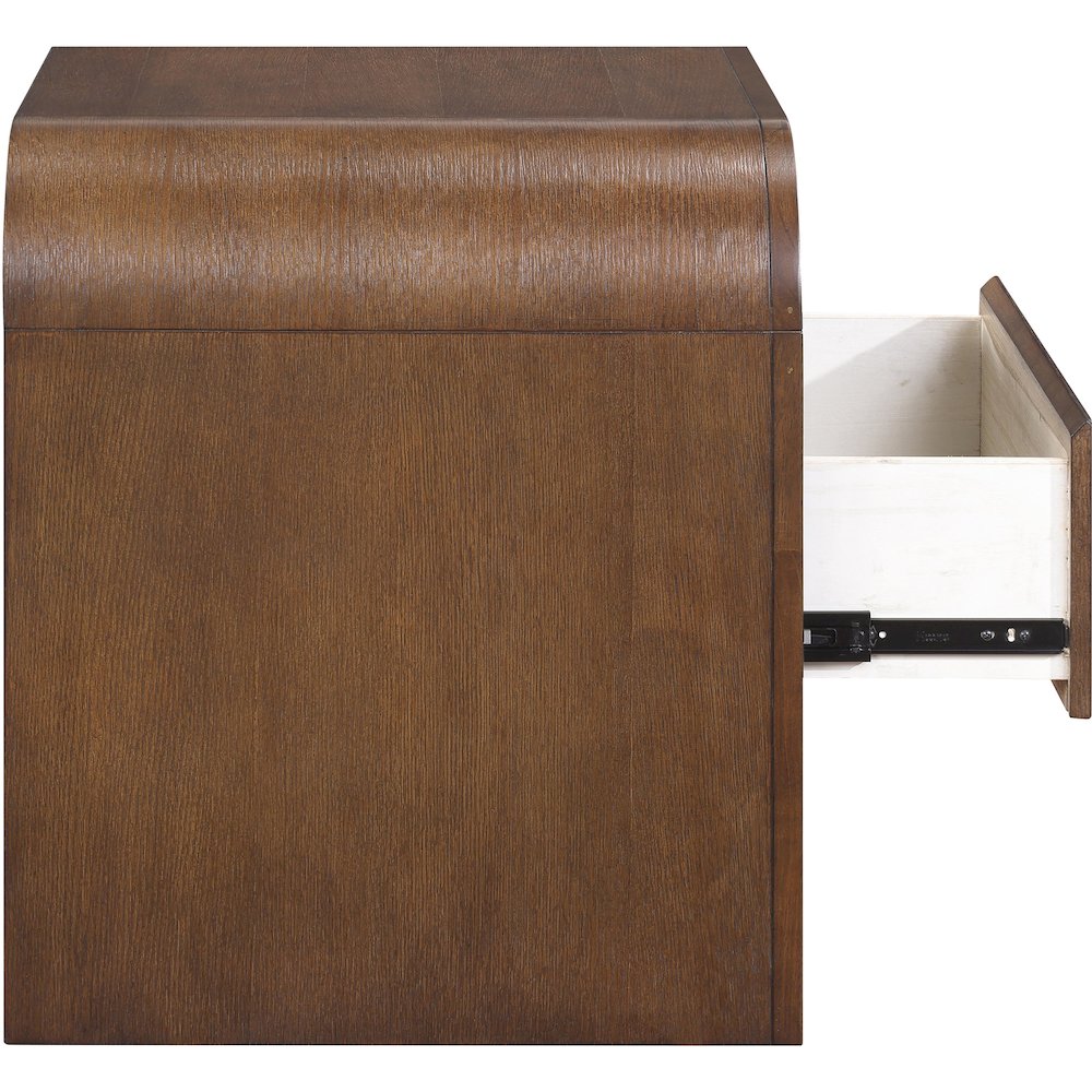 Giada Brown Solid Wood And Veneer Nightstand