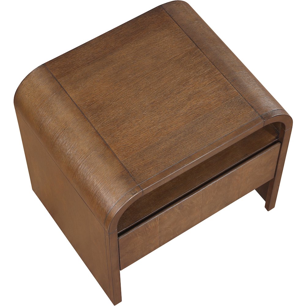 Giada Brown Solid Wood And Veneer Nightstand