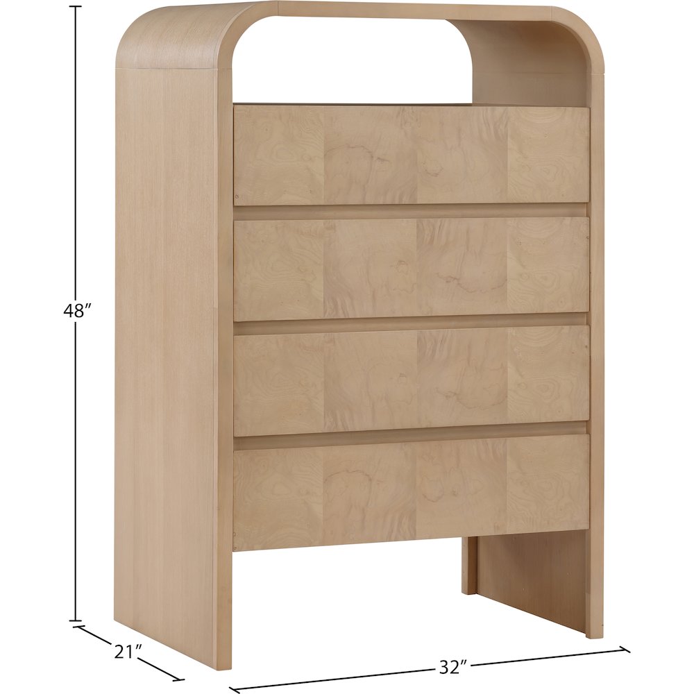 Giada Natural Solid Wood And Veneer Chest