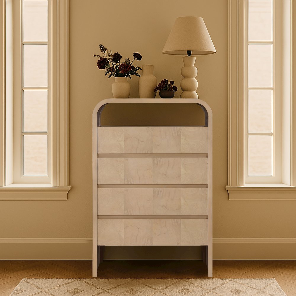 Giada Natural Solid Wood And Veneer Chest