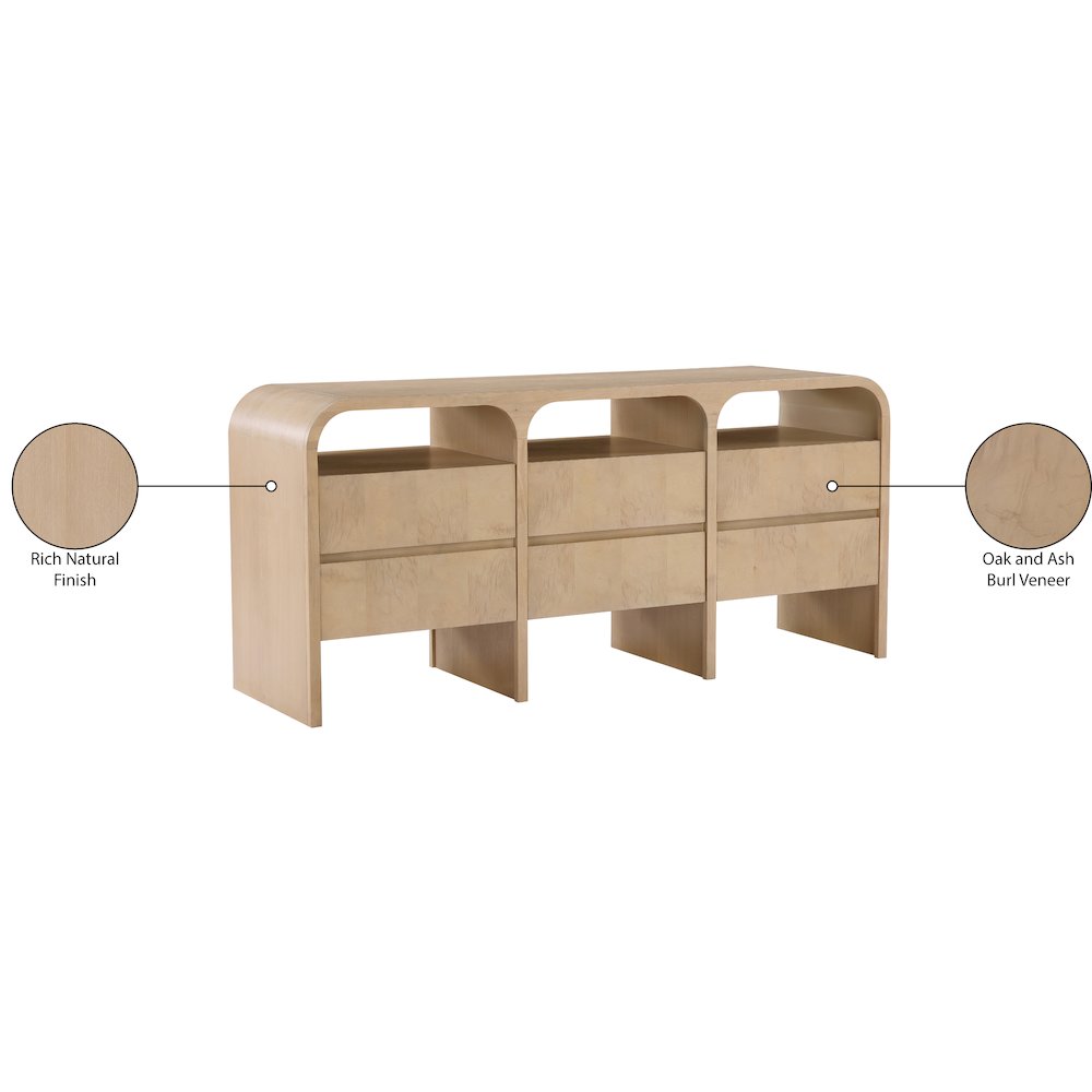 Giada Natural Solid Wood And Veneer Dresser