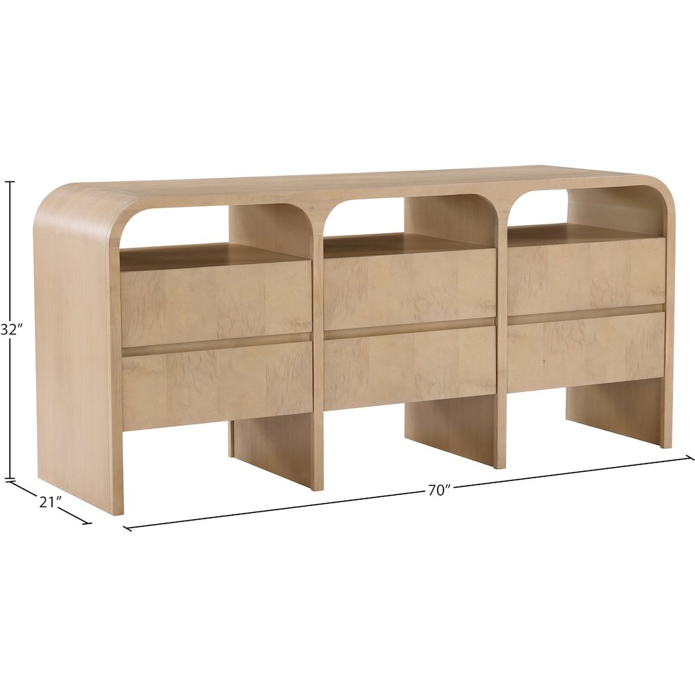Giada Natural Solid Wood And Veneer Dresser