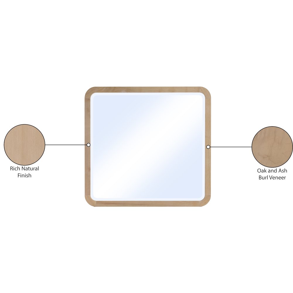 Giada Natural Solid Wood And Veneer Mirror