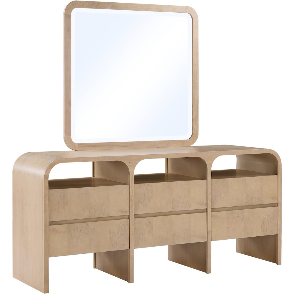 Giada Natural Solid Wood And Veneer Mirror