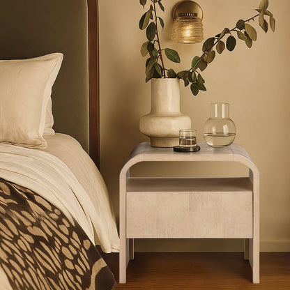 Giada Natural Solid Wood And Veneer Nightstand