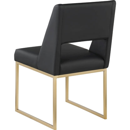 Jayce Black Vegan Leather Dining Chair, Set of 2