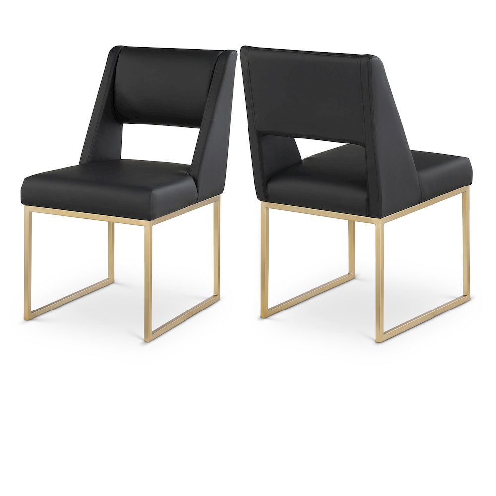 Jayce Black Vegan Leather Dining Chair, Set of 2