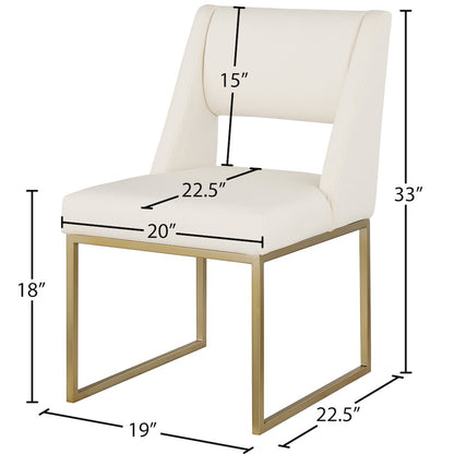 Jayce Cream Vegan Leather Dining Chair, Set of 2