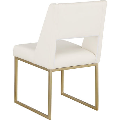 Jayce Cream Vegan Leather Dining Chair, Set of 2