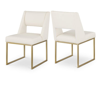 Jayce Cream Vegan Leather Dining Chair, Set of 2