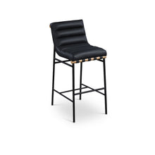 Burke Black Vegan Leather Bar Stool